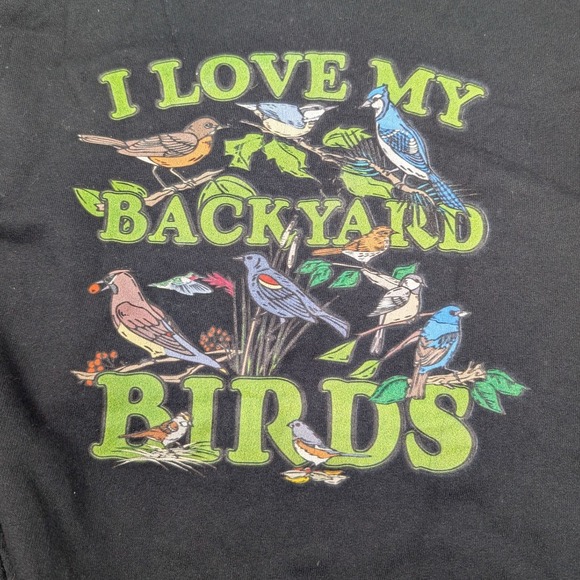 Hanes Black Y2K Oversized Backyard Birds Graphic Crewneck Sweatshirt M-XXL - Picture 3 of 9